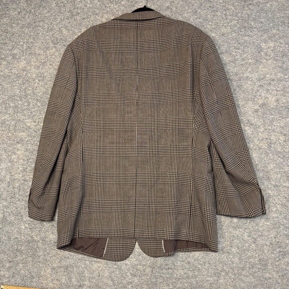 Armani Collezioni Academia Brown Glen Plaid Wool Sport Coat Blazer - Picture 8 of 11